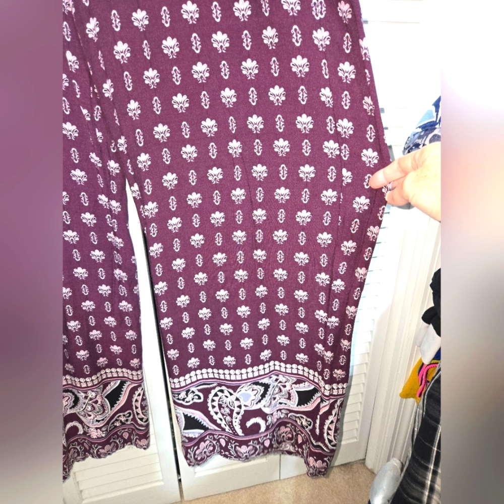 Charlotte Russe Women's XL Purple Patterned Jumpsuit - Picture 6 of 12